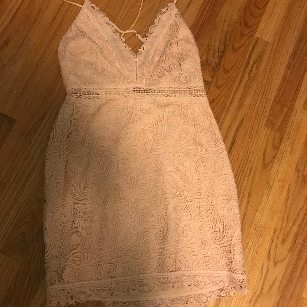 TJD size large pink lace mini dress